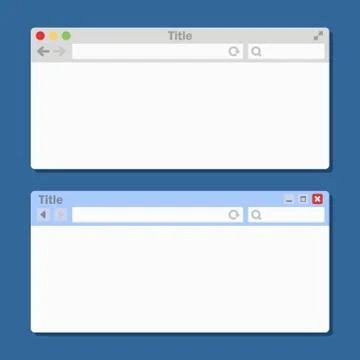 Two Different  Blank Browser Windows. Vector Stock Illustration