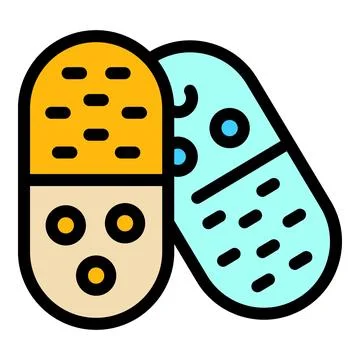 Two different colored pills leaning on each other making a cross shape イラスト素材