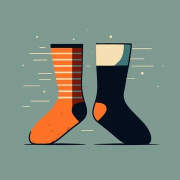 Two different funny warm socks Stock Illustration