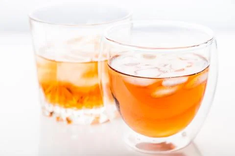 Two different glasses of whiskey Stock Photos