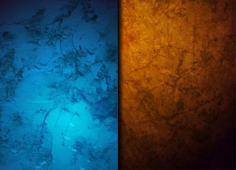 Two different grunge stone wall textures abstract background Stock Illustration