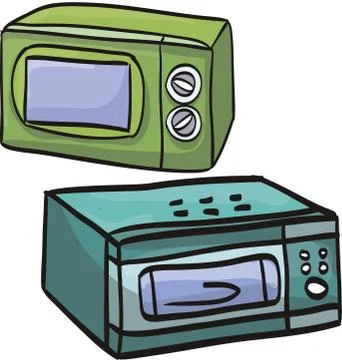 Two different microwave ovens Stock Illustration