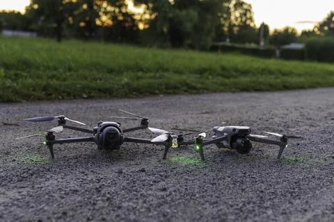 Two different models of drones from DJI Stock Photos