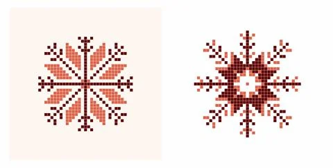 Two different patterns of snowflakes Stock Illustration