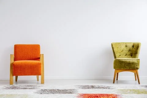 Two different retro chairs Stock Photos