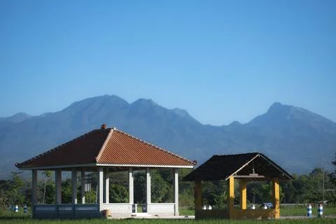 Two different size gazebos Stock Photos
