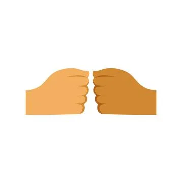 Two different skin tone hands forming a friendly fist bump Stock Illustration
