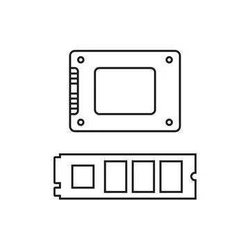 Two different thin line models of ssd Stock Illustration