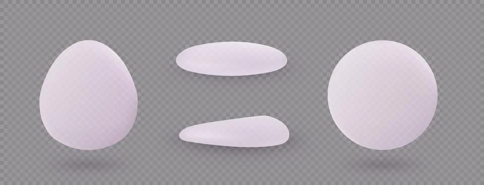 Two different types of silicone breast implants round shape, teardrop shape Illustration