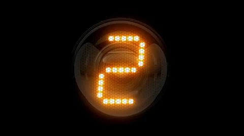 Two. Digit 2. Nixie tube indicator digit. Gas discharge indicators and lamps. Stock Illustration