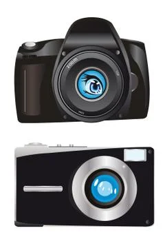 Two digital cameras Stock Illustration