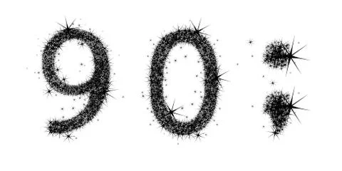Two digits and a semicolon Stock Illustration