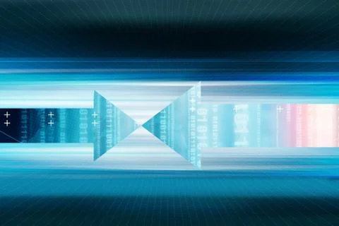 Two direction in front of data transfer line Concept Series 库存插图