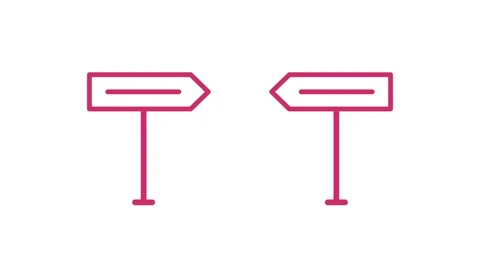 Two directional signs icon stand side by side animation Stock Footage 321824455