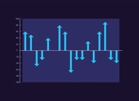 Two directions arrows infographic chart design template for dark theme Stock Illustration