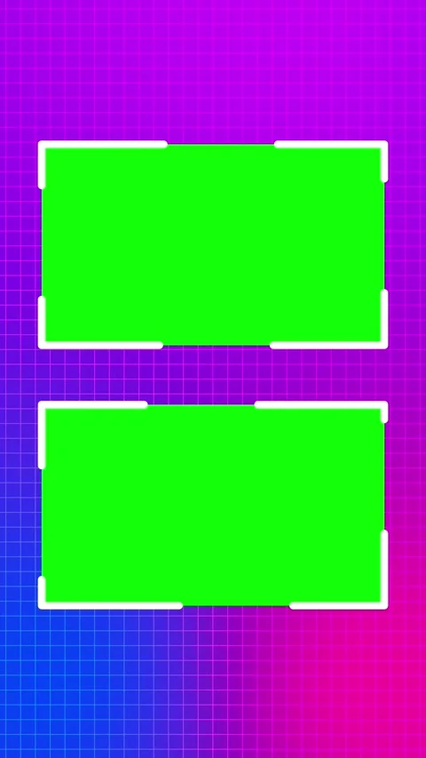 Two Display Green Screen Grid Background. Video Call Background. Vertical Video. Stock Footage 275154963