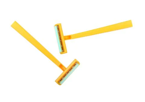 Two disposable razor isolated on white background Stock Photos