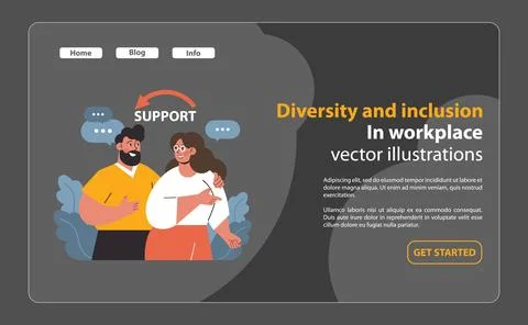 Two diverse colleagues share a supportive moment. Flat vector illustration 스톡 일러스트