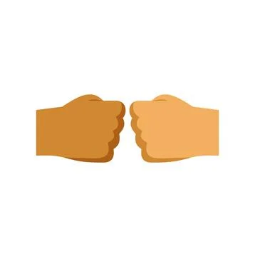 Two diverse hands making fist bump agreement Stock Illustration