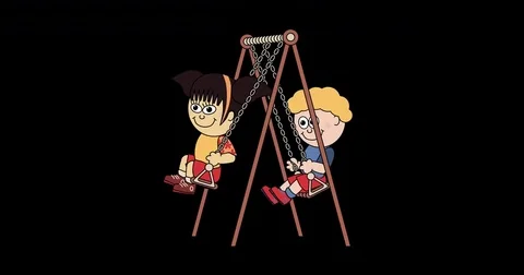 Two diverse kids on a Swing 動画素材 84620347