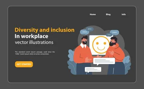 Two diverse men discussing work. Flat vector illustration Stock Illustration