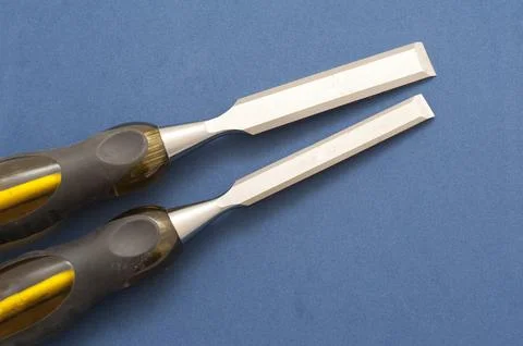 Two DIY chisels of different sizes Stock Photos
