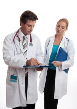 Two doctors in discussion Stock Photos