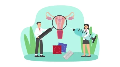 Two doctors doing treatment to ovaries woman Video stock 159393797
