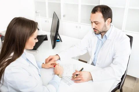 Two doctors at medical office 写真素材