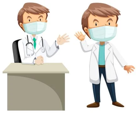 Two doctors in white gown Illustrazione stock