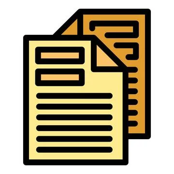 Two documents representing office work and business administration Stockillustratie