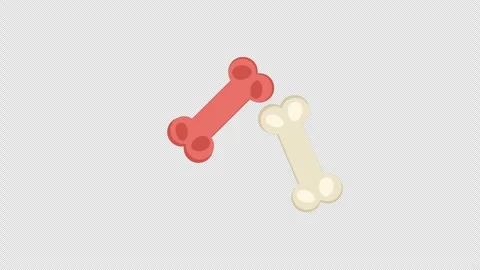 Two dogs bone icon concept loop animation video with alpha channel Stock Footage 270155117