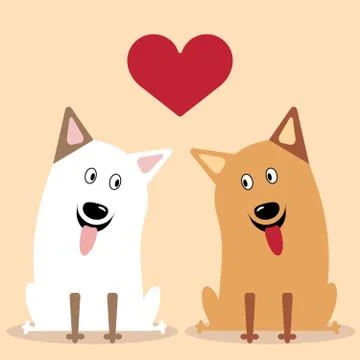 Two dogs flat icon vector Illustrazione stock