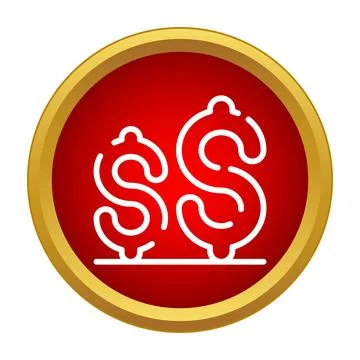 Two dollar signs icon showing finance concept Stock Illustration