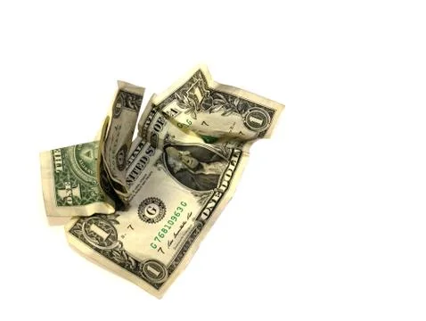 Two dollars are on a white background. Stock Photos