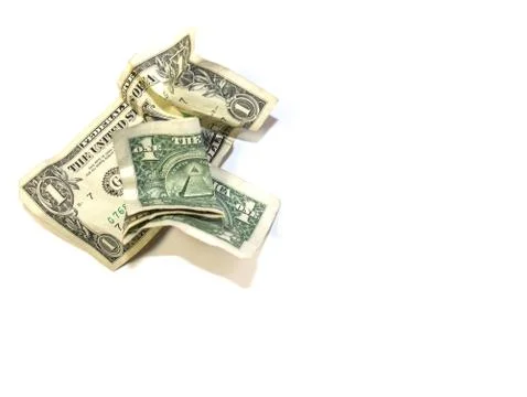 Two dollars are on a white background. Stock Photos