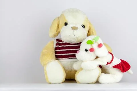 Two dolls on white background Stock Photos