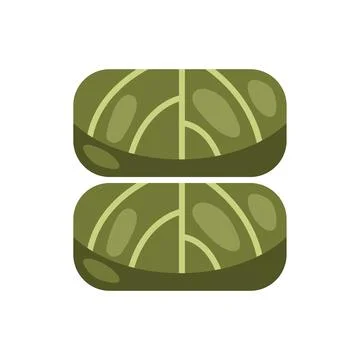 Two dolma wrapped with grape leaves presenting a traditional dish Stock Illustration