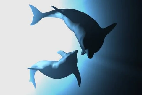 Two dolphins Stock Illustration