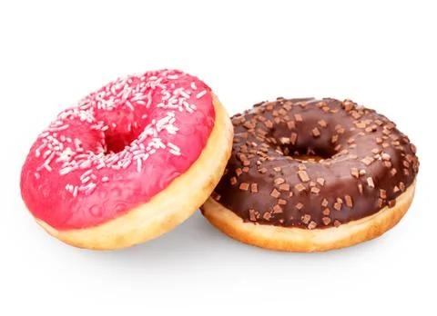 Two donut isolated Stock Photos
