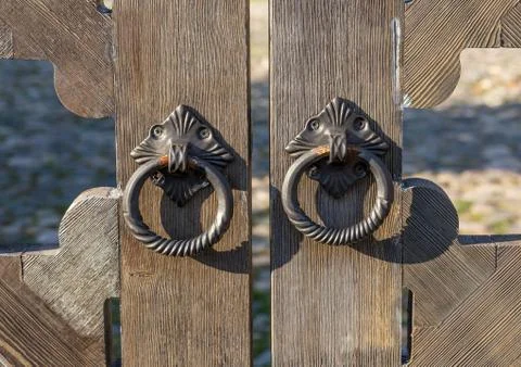 Two Door Knobs of Simple Rings Foto stock