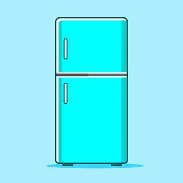 Two Door Refrigerator Vector Illustration Flat Design Illustrazione stock