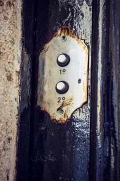 Two doorbell buttons Stock Photos