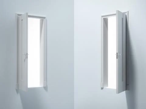 Two doors in room Ilustración de archivo
