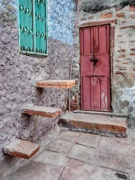 Two Doors With Steps Foto stock