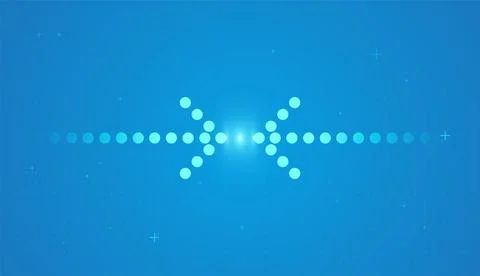 Two dotted blue arrows facing each other, symbolizing negotiation, balance,.. Stock Illustration