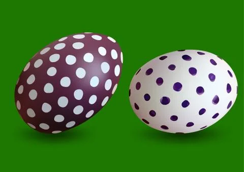 Two Dotted Easter Eggs Stock Illustration