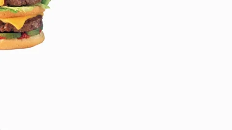 Two double cheeseburgers Stock Footage 8574357