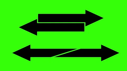 Two Double Sided Direction Arrow Icons on Green Background Stock Footage 317642956