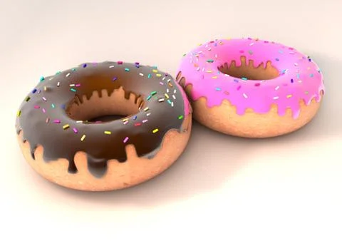 Two doughnuts on a white counter Stock Illustration